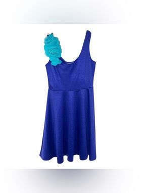 Judith March Royal Blue Knit Tank Top Style Skater Dress Size Small